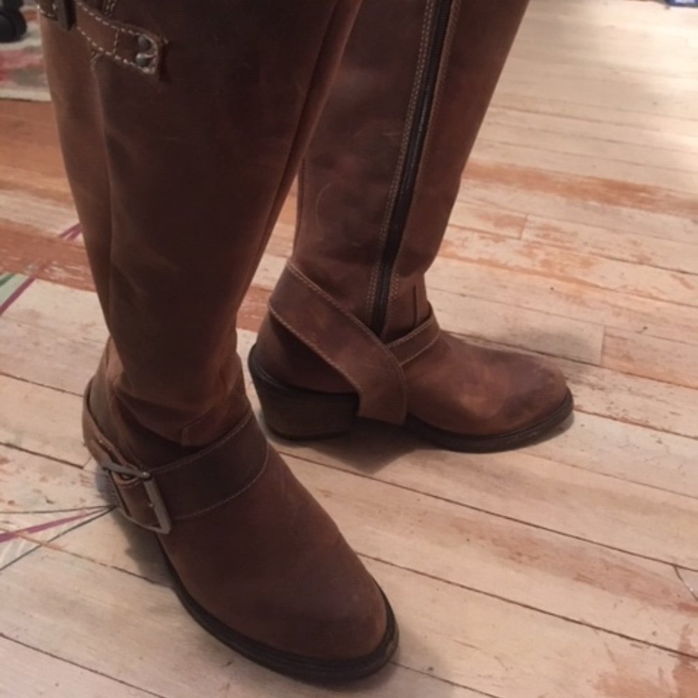 John Fluevog Adriana Luna Distressed Leather Boots